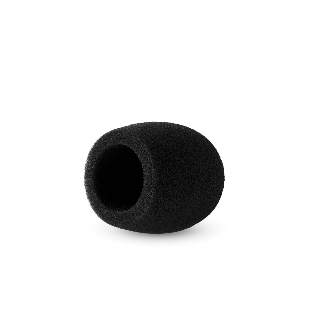Professional 3.5cm foam windshield for handheld microphones showing semi-open cell construction
