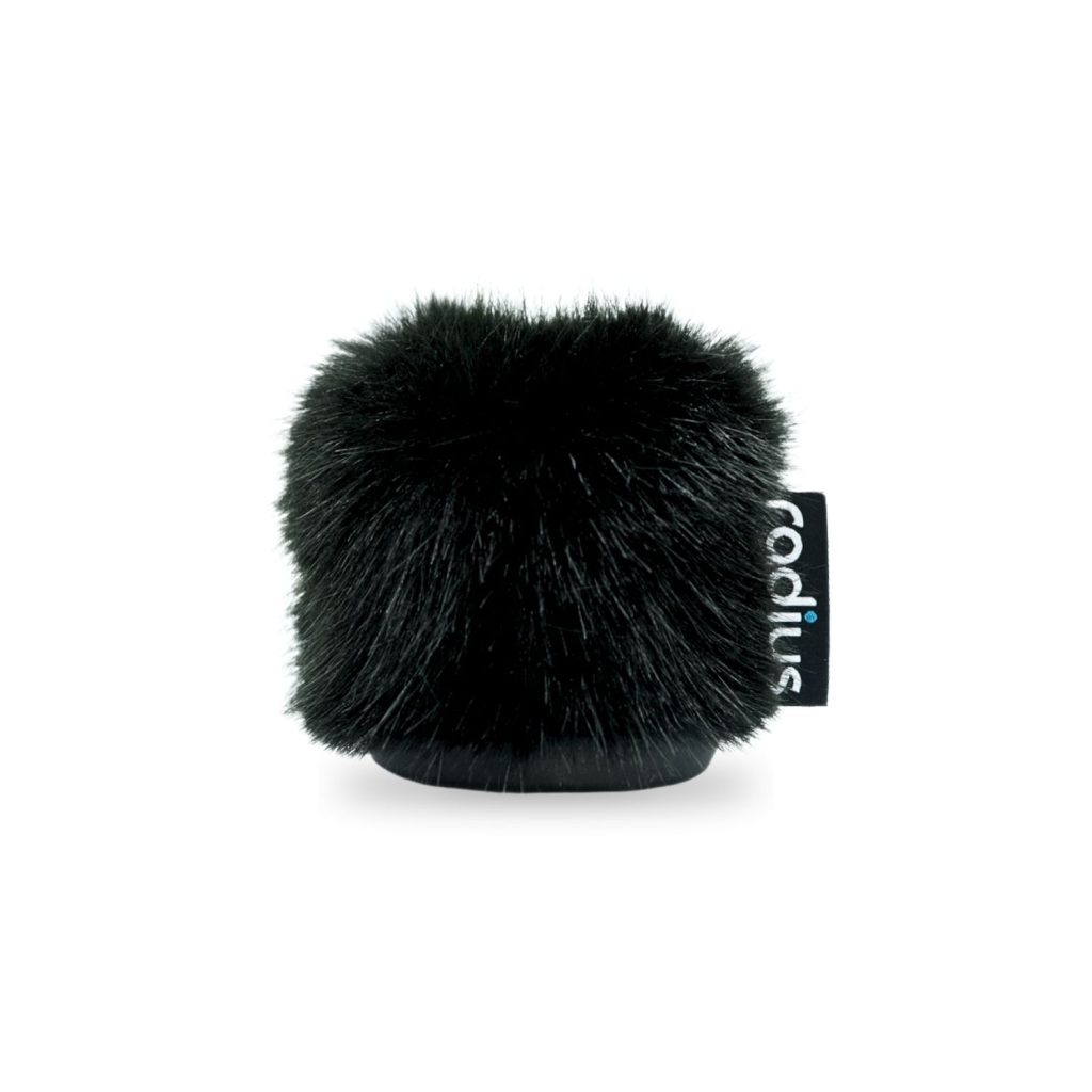 Black synthetic fur windshield with foam core designed for 19-22mm pencil condenser microphones