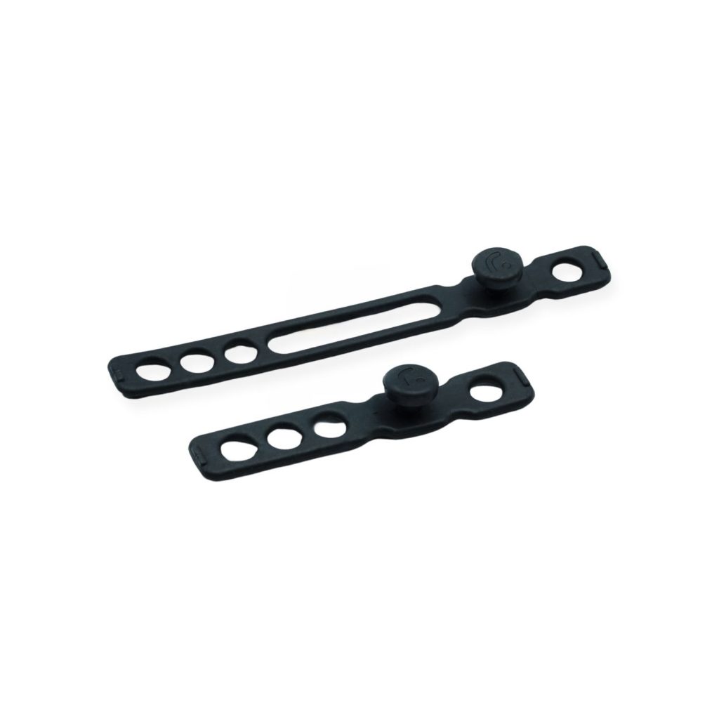 Two black cable straps showing 60mm and 100mm size comparison