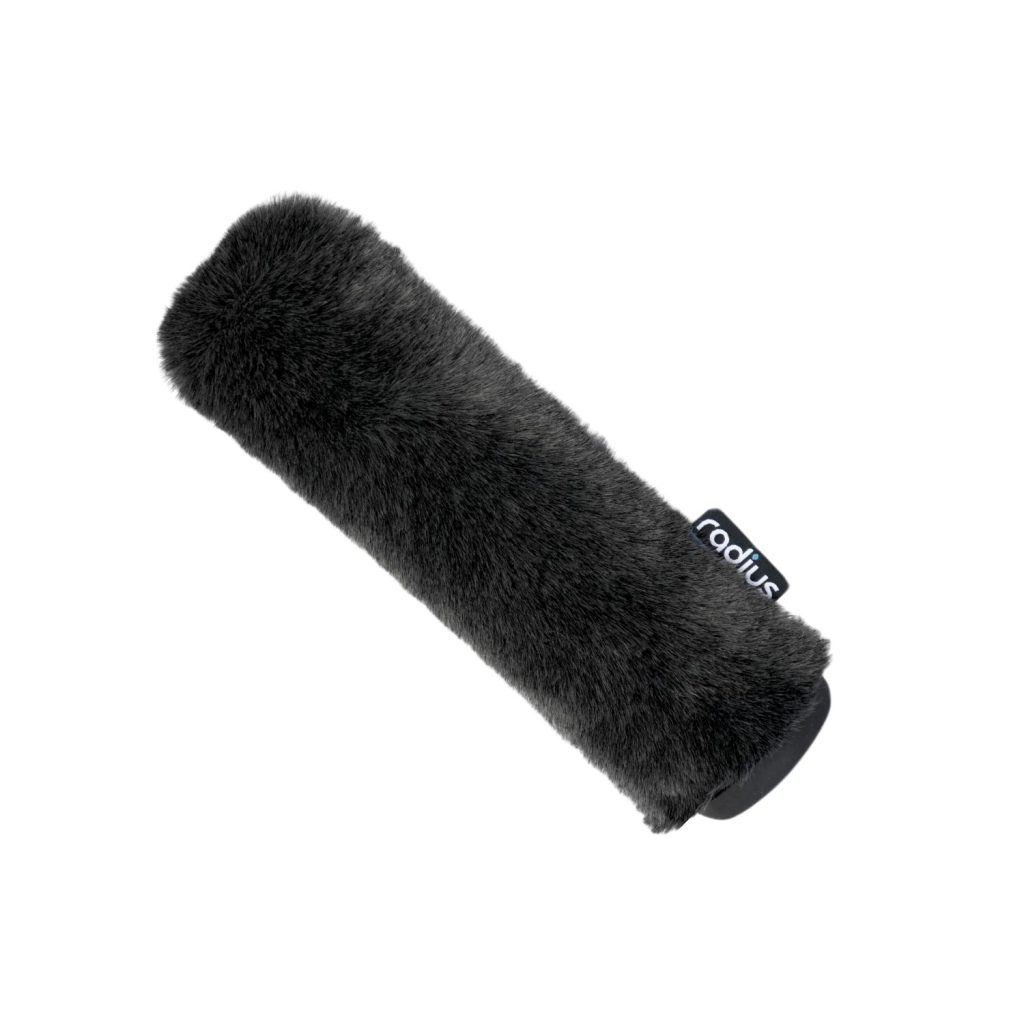 BP28 pepper pot windshield with grey synthetic fur showing perforated end cap design