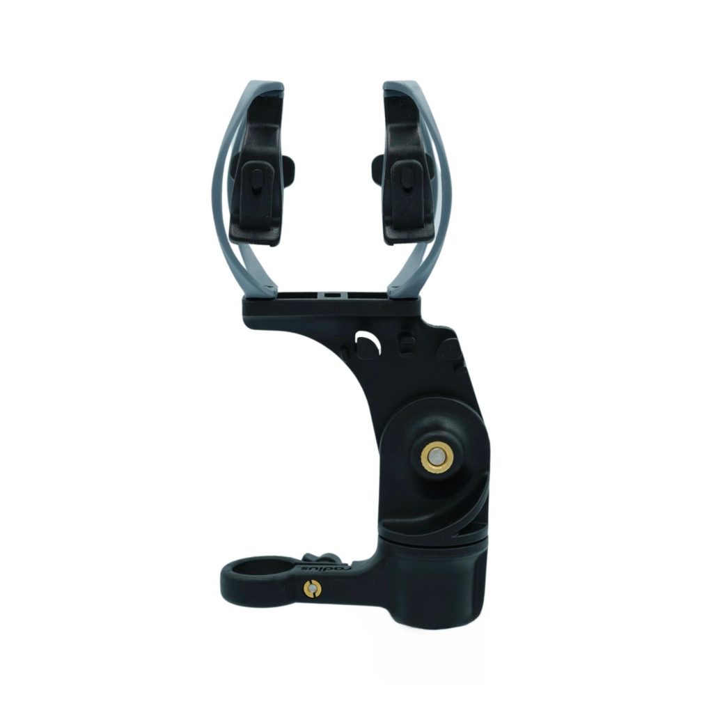 RAD-1 Dark Edition shock mount with grey hoops, side profile showing XLR connector