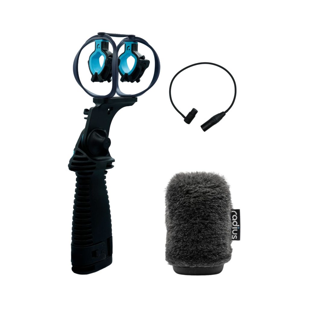 RAD-3 ENG combo kit with 12cm windshield, shock mount and pistol grip handle