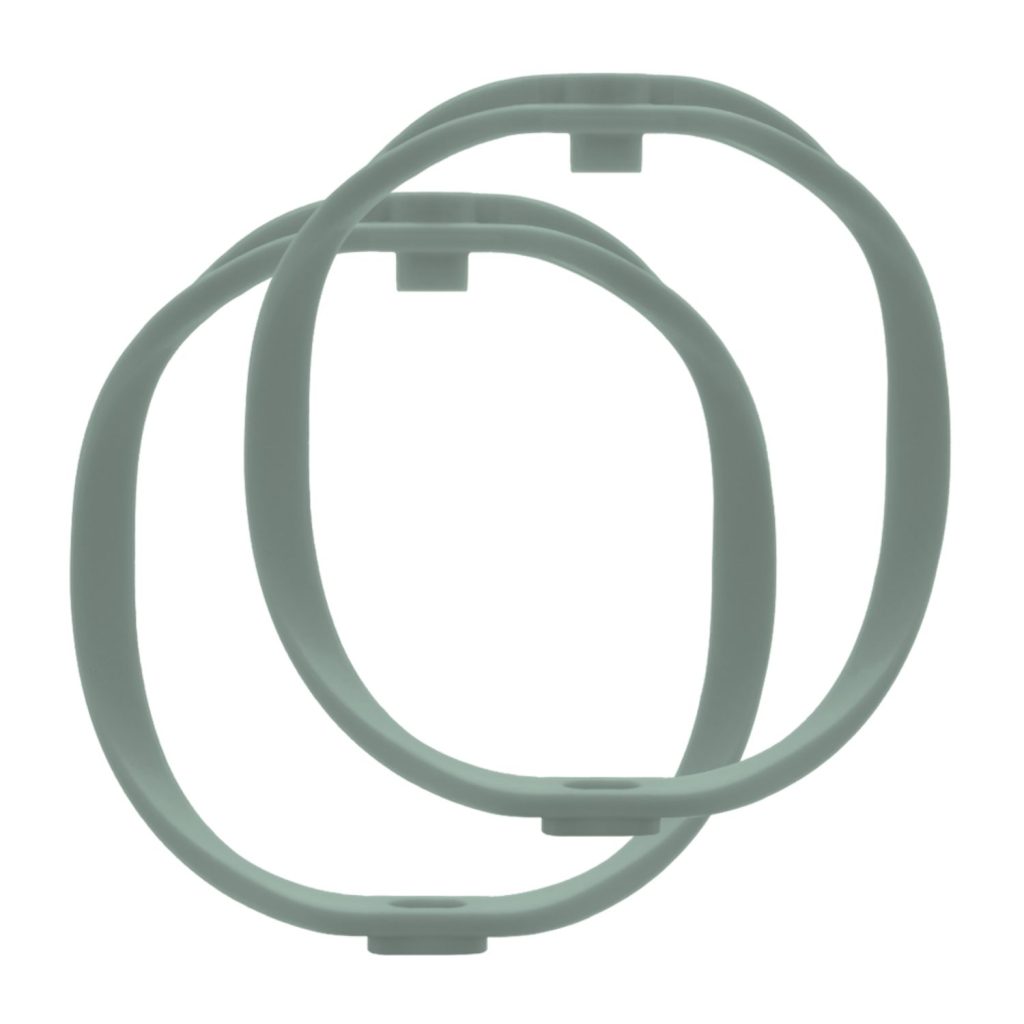 Pair of extra soft dark green RAD-2 replacement hoops with included screws