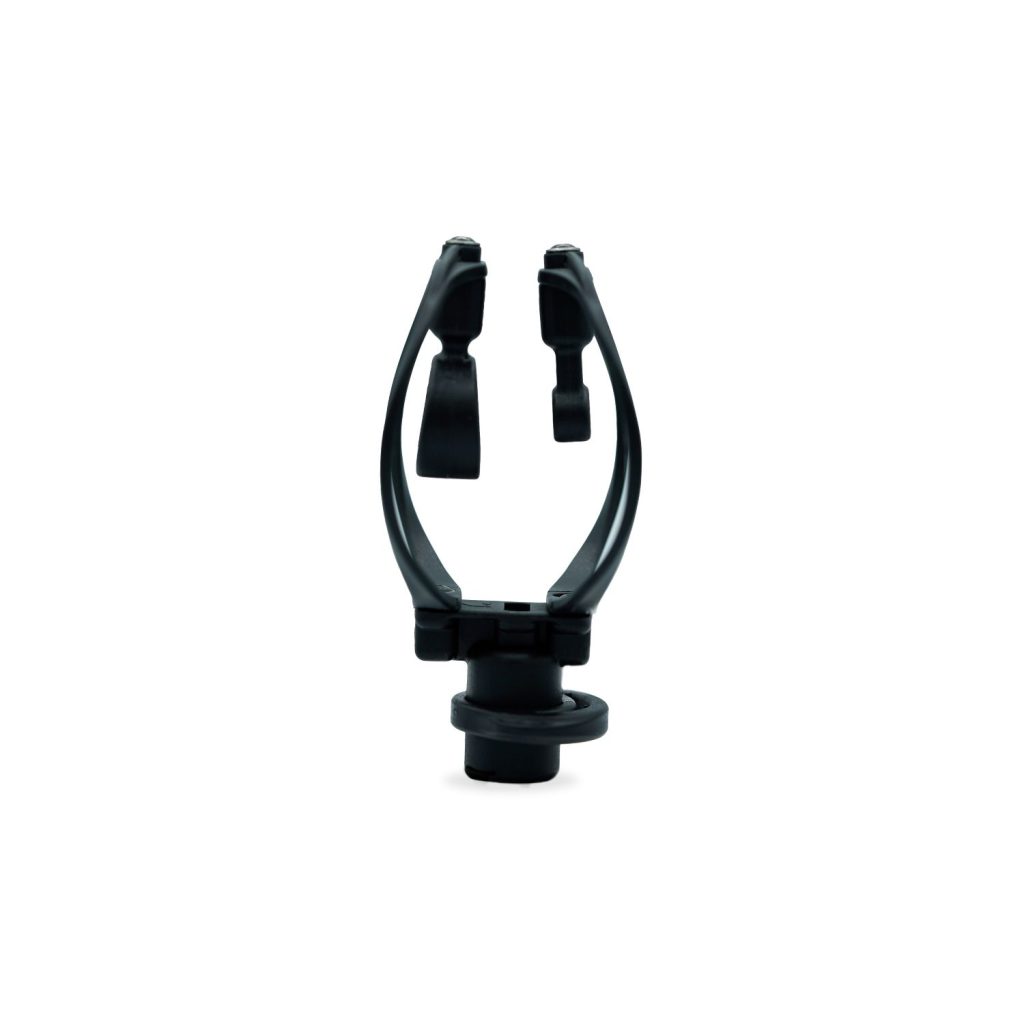 RAD-2 shock mount with different mic clip sizes for various microphone diameters