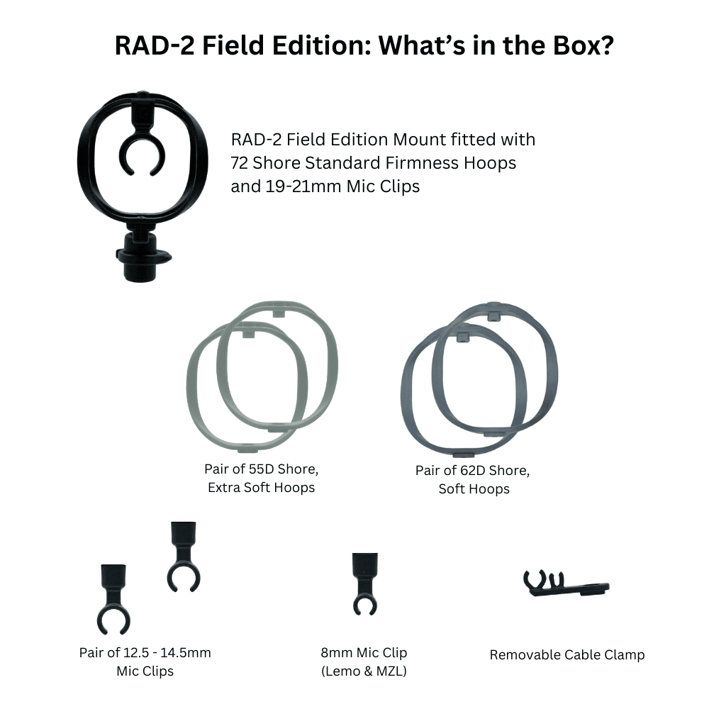 RAD-2 field edition shock mount kit contents and included accessories