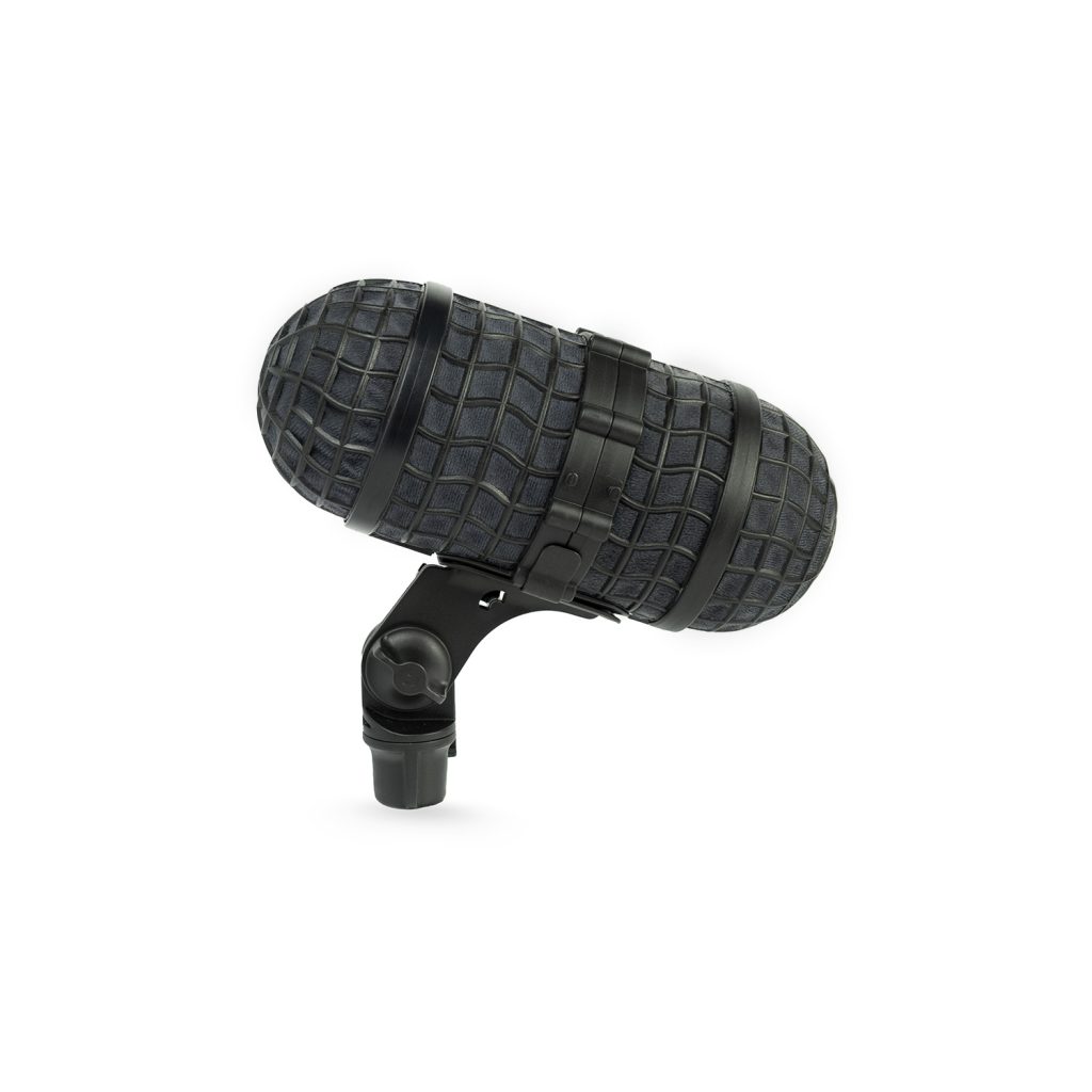 Grey fur windcover fitted over Mini-ALTO 115 windshield for maximum wind protection