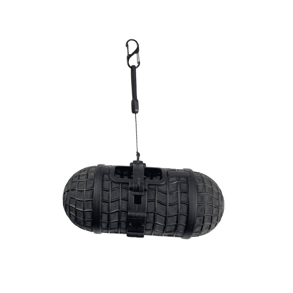 Magnetic stowage holder with carabiner clip for secure windshield storage