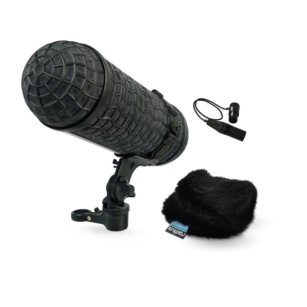 Mini ALTO 210 windshield system with black fur cover and RAD-2 shock mount