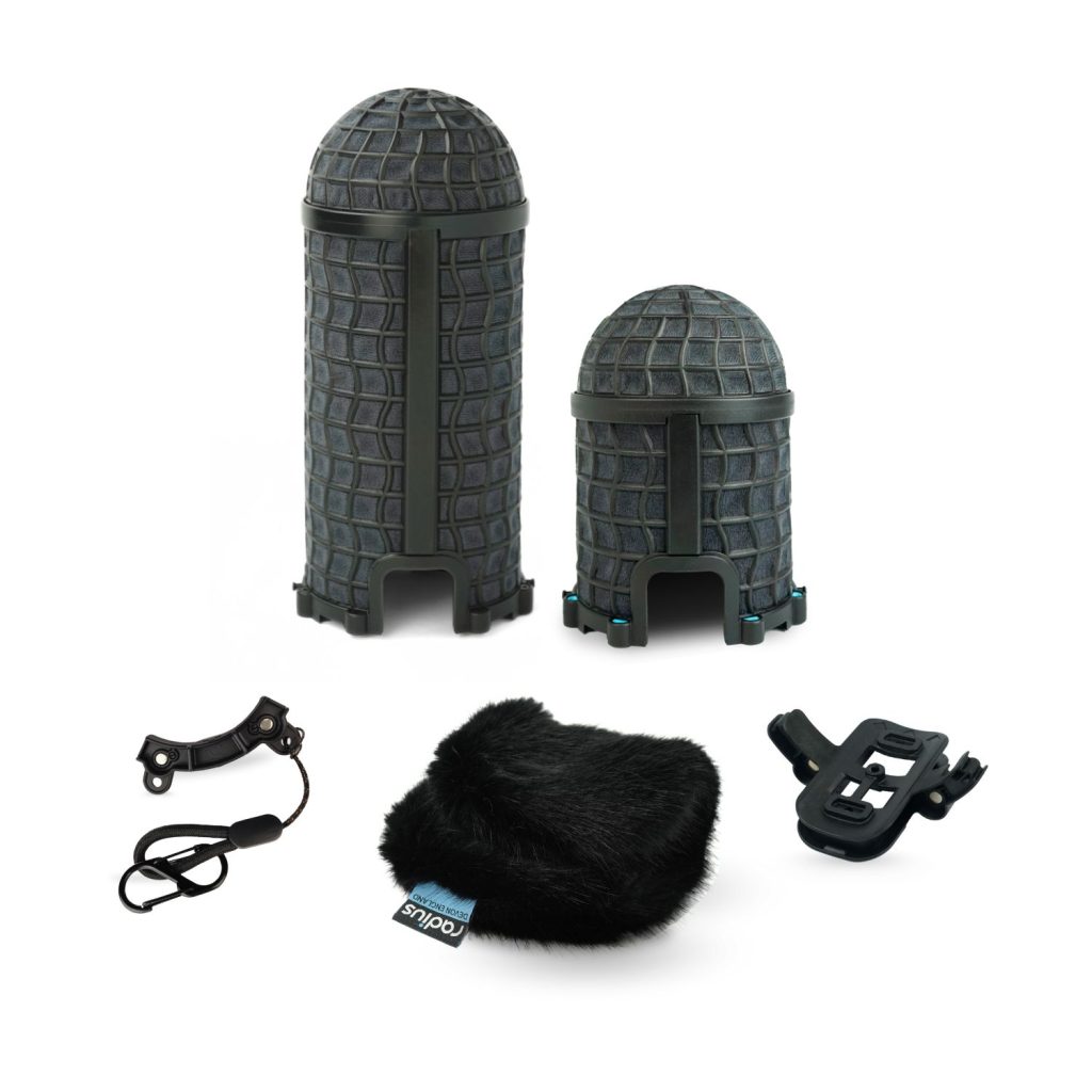 Mini-ALTO 250 windshield kit components laid out showing magnetic pods, black fur cover and adaptor