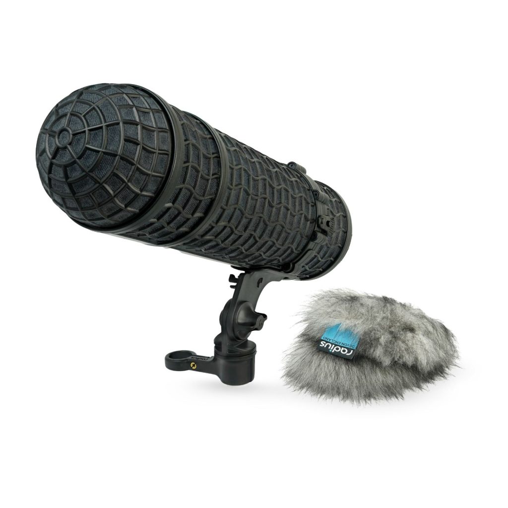 Mini-ALTO 280 windshield kit with RAD-2 shock mount and pistol grip handle in grey fur
