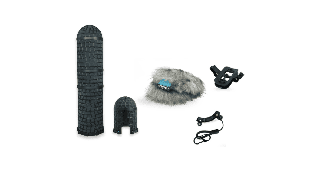 Mini-ALTO 410 grey fur windshield kit with magnetic pods and smiley face adaptor on white background