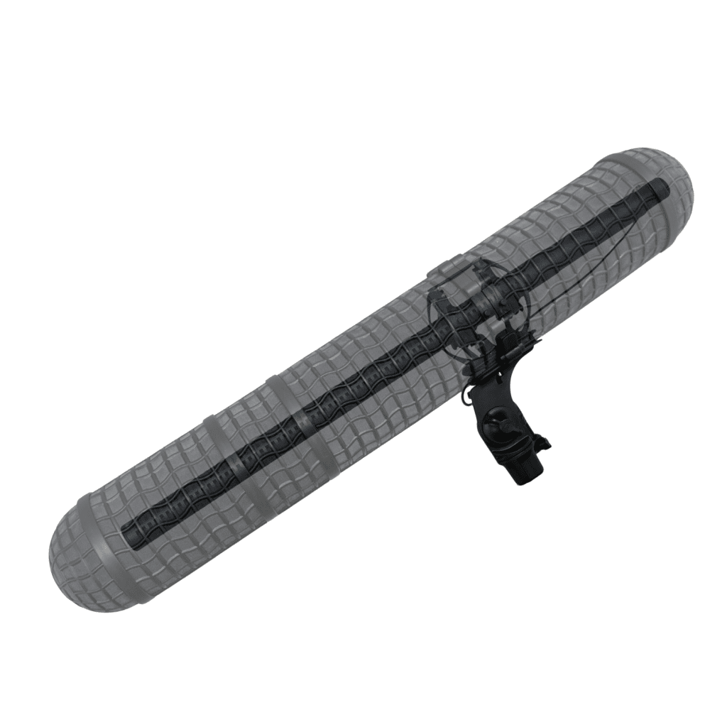 Mini-ALTO 480 windshield with grey fur cover attached showing complete protection system