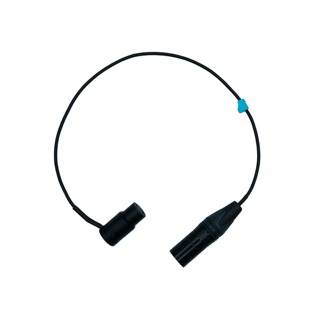 Mini-ALTO stereo 5-pin XLR cable 400mm with professional connectors on white background