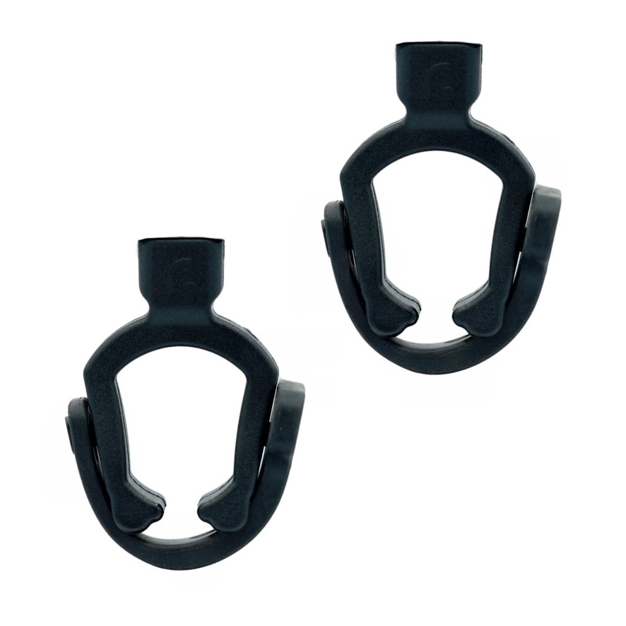 Pair of RAD replacement mic clips for square body microphones with safety straps