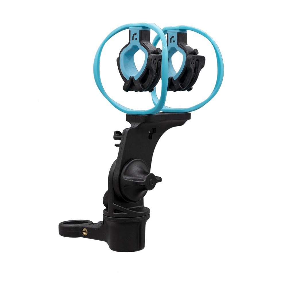 Side profile of RAD-1 shock mount demonstrating 360-degree XLR rotation capability