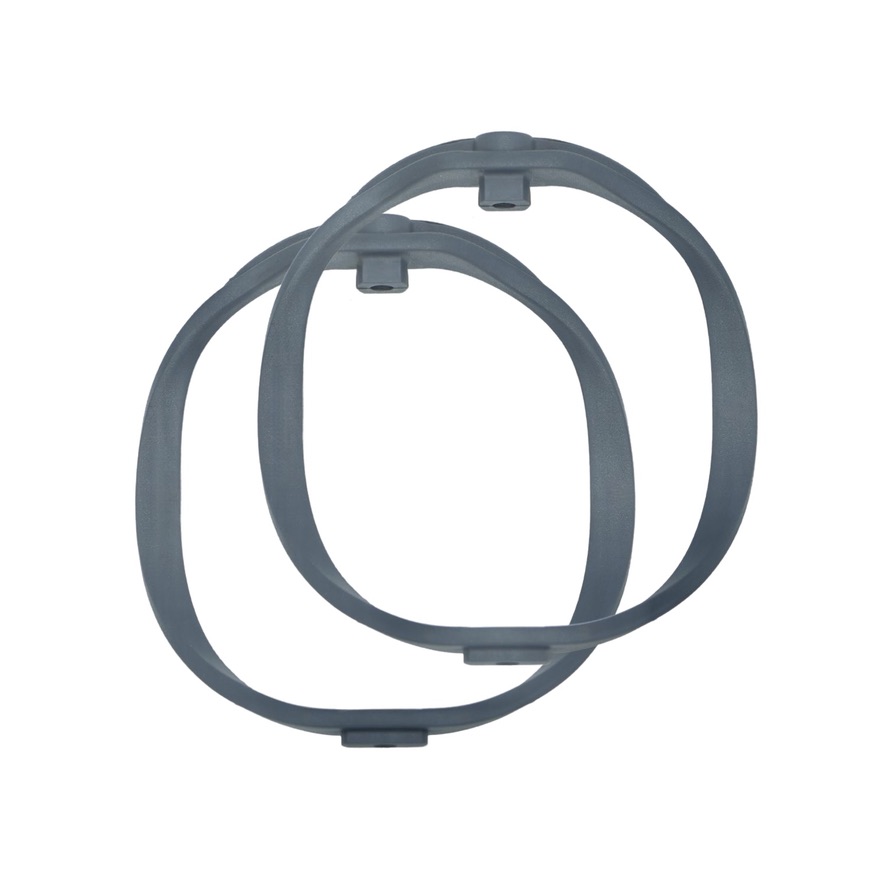 Close-up view of RAD-2 soft firmness dark grey hoops showing structural detail