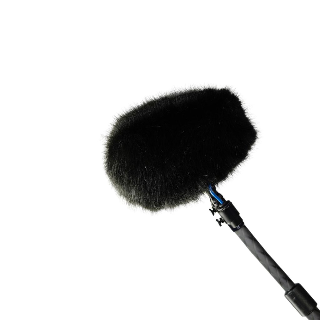 Black synthetic fur windcover designed for Cinela COSI-S windshield systems with drawstring closure