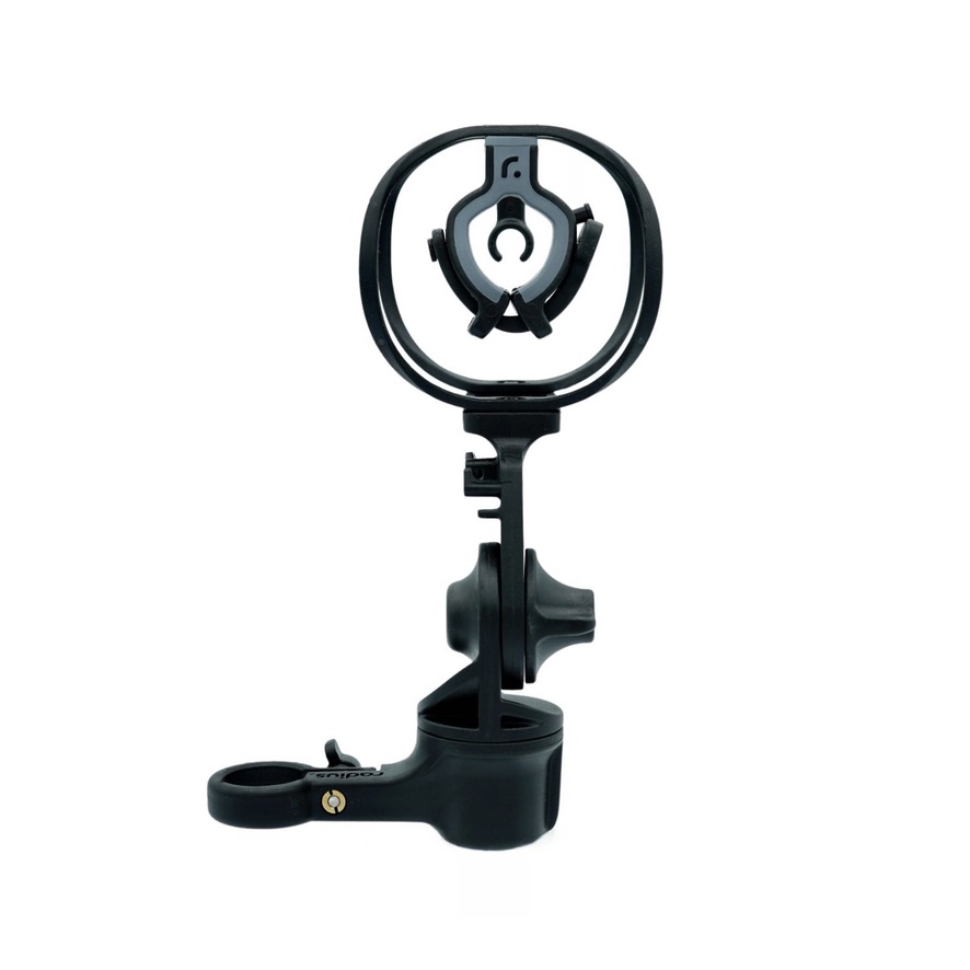 Front view of RAD-1 shock mount showing suspension hoop design