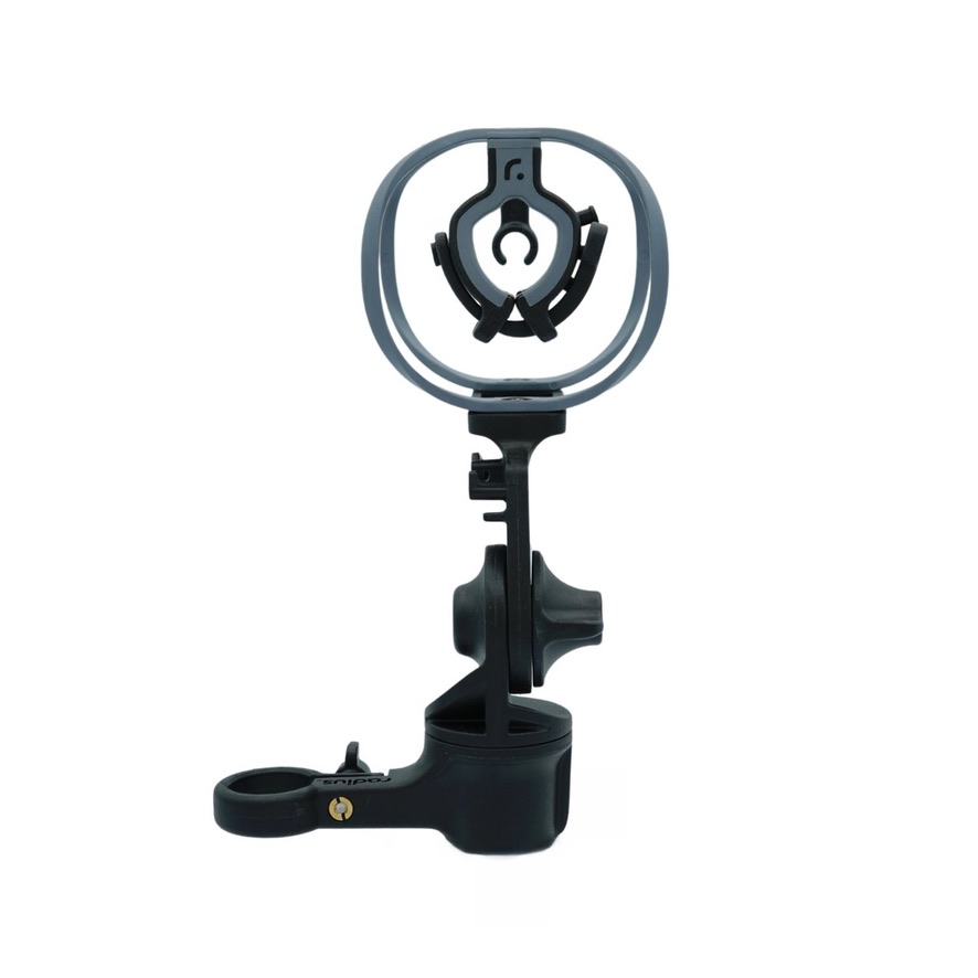 RAD-1 shock mount with soft grey suspension hoops installed