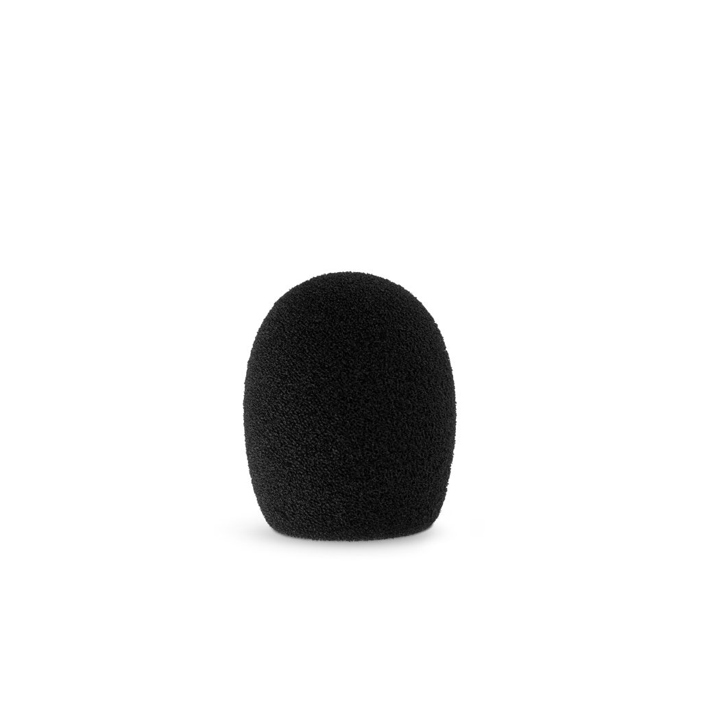 Professional foam windshield fitted on Sennheiser MKH50 condenser microphone