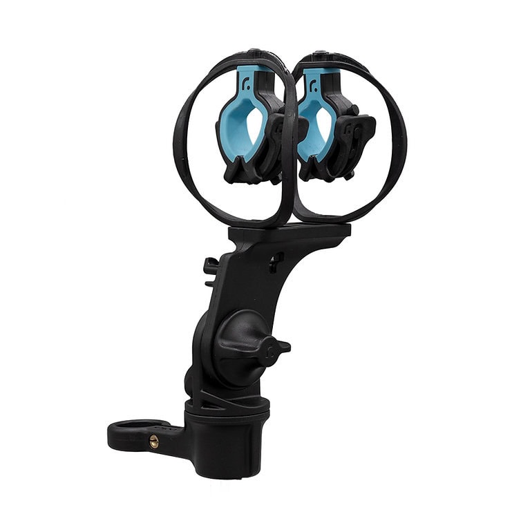 RAD-2 shock mount side view displaying rotatable XLR holder mechanism