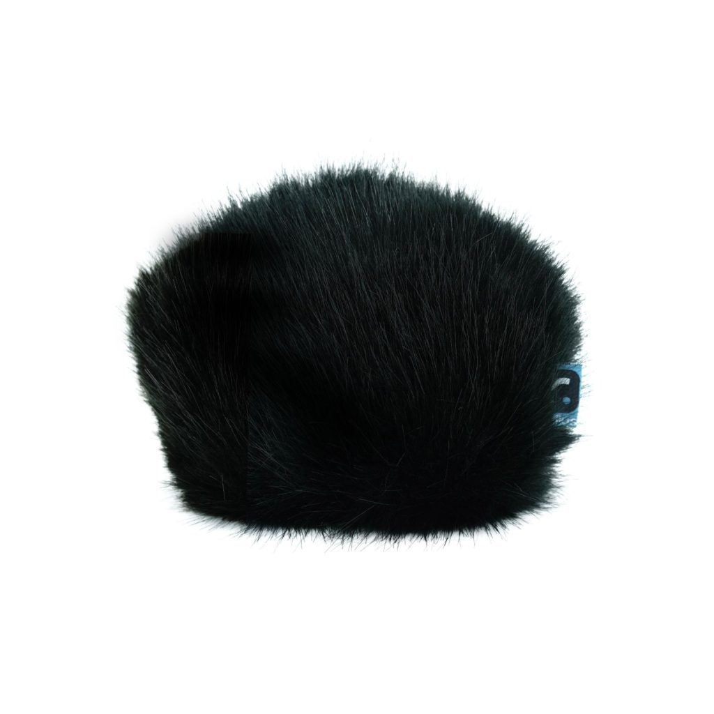 Sony PCM-D100 mini windcover with black synthetic fur covering recorder microphones