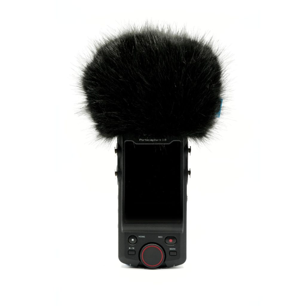 Black foam-lined mini windcover designed specifically for Tascam Portacapture X8 recorder