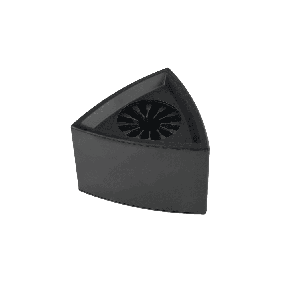 Triangle mic flag internal rubber vanes for microphone securing