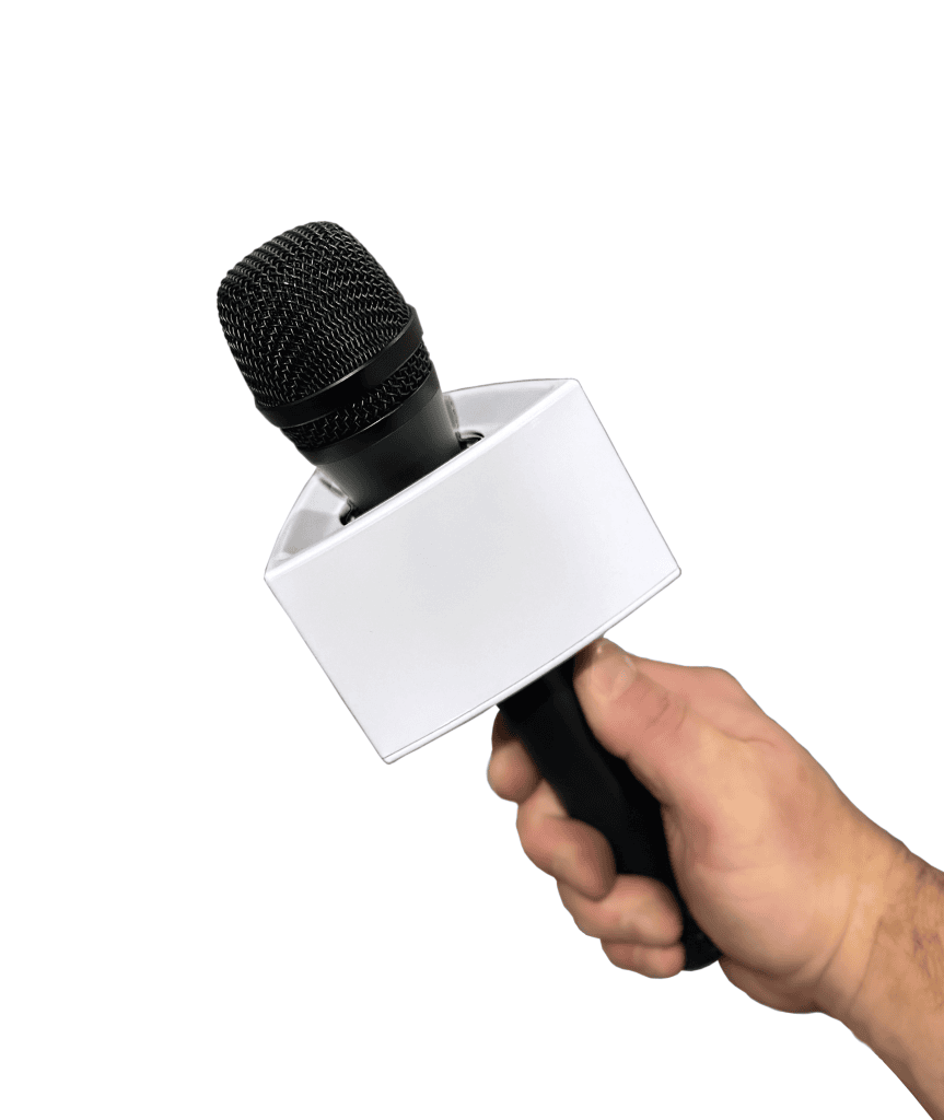Triangle white mic flag compatibility with different microphone diameters