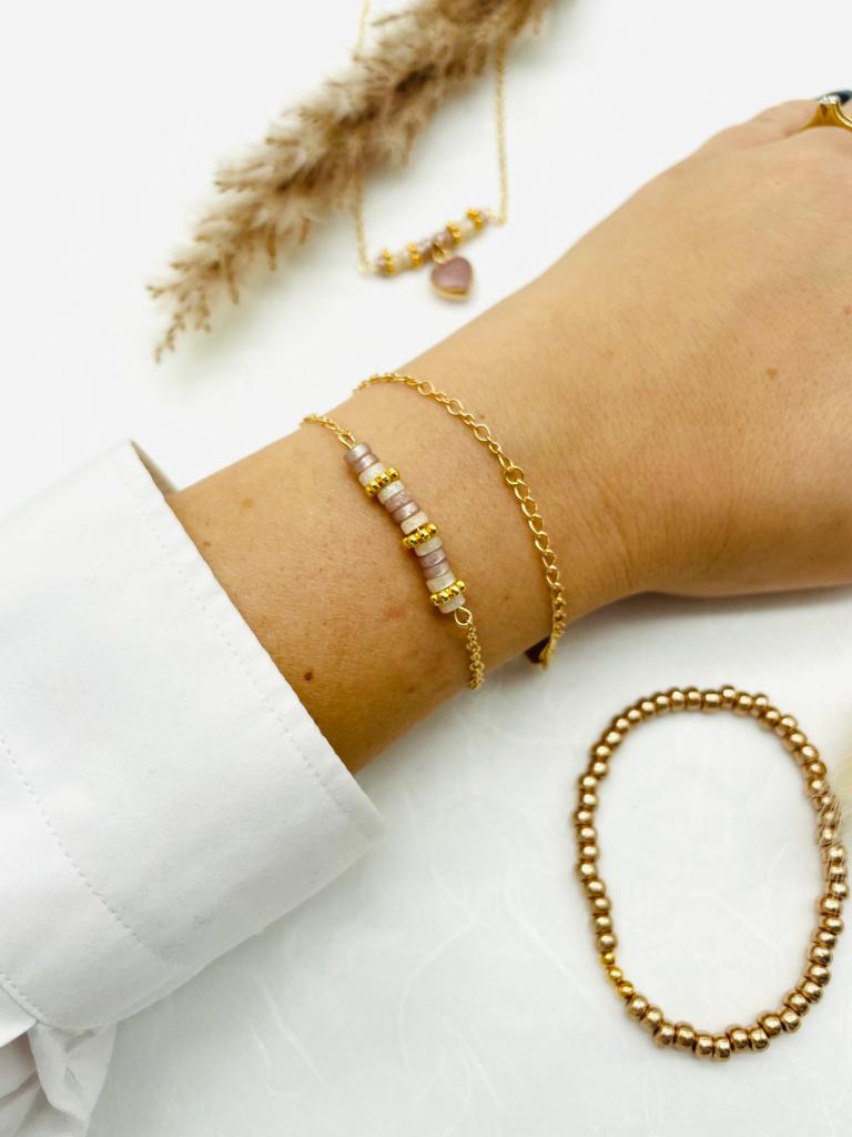 2-in-1 Armband handgemacht Natursteinperlen