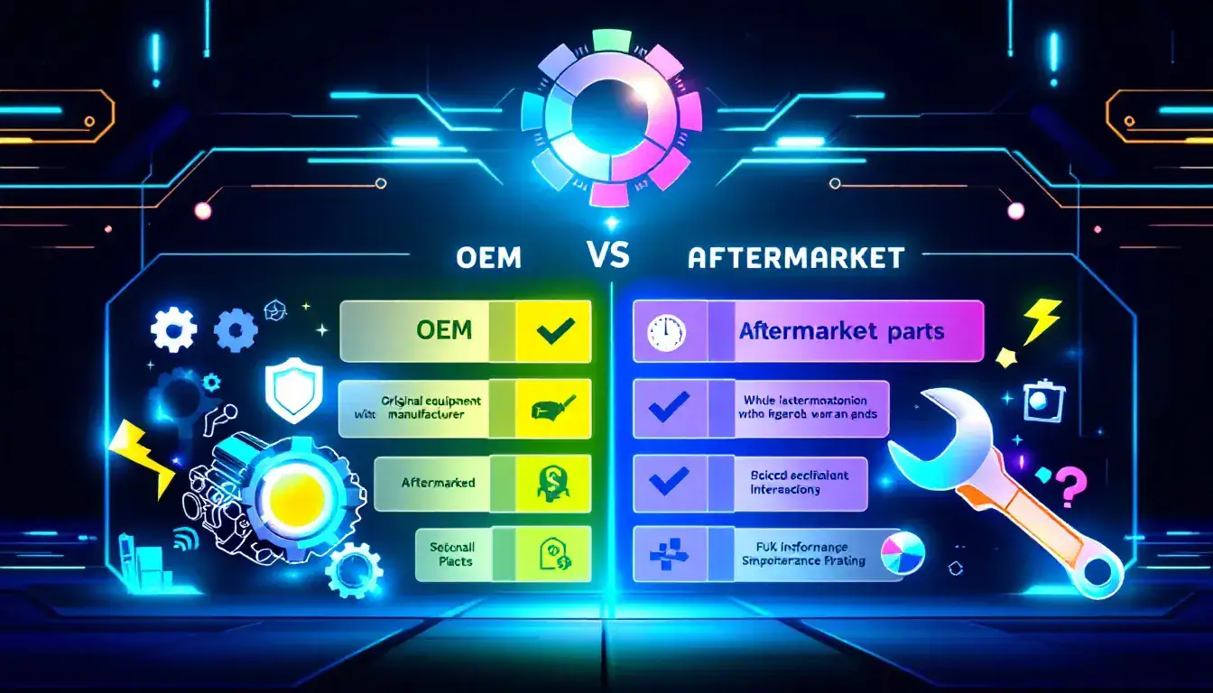 A comparison chart showing the benefits of using OEM parts versus aftermarket parts.