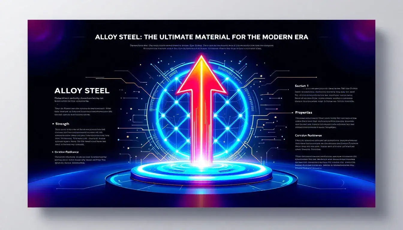 An overview of alloy steel and its properties, highlighting its applications.