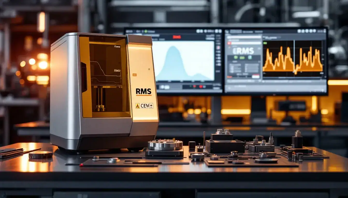 An image depicting tools used for measuring surface roughness with an emphasis on RMS values.