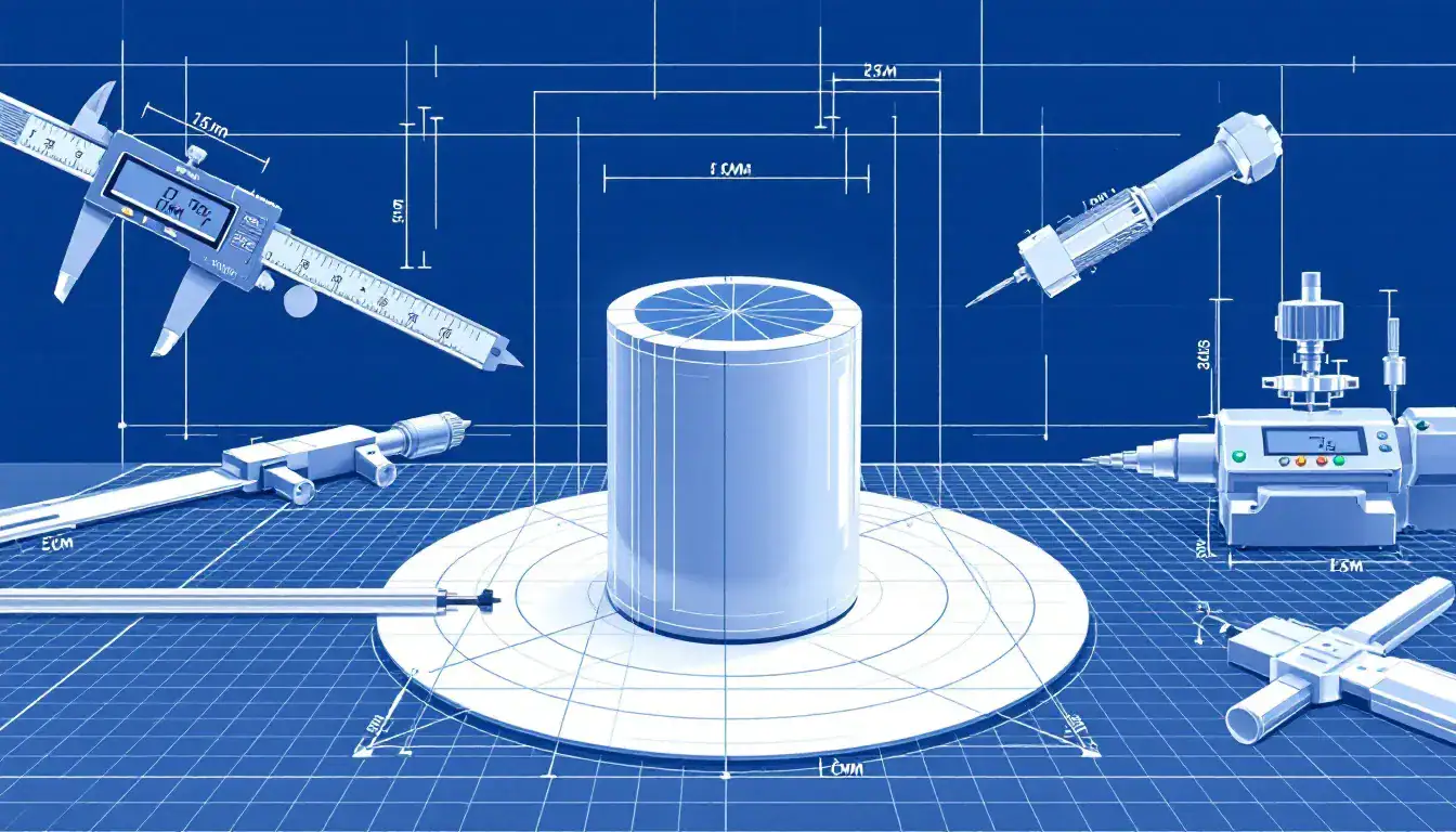 An illustration depicting challenges in measuring cylindricity with various instruments.