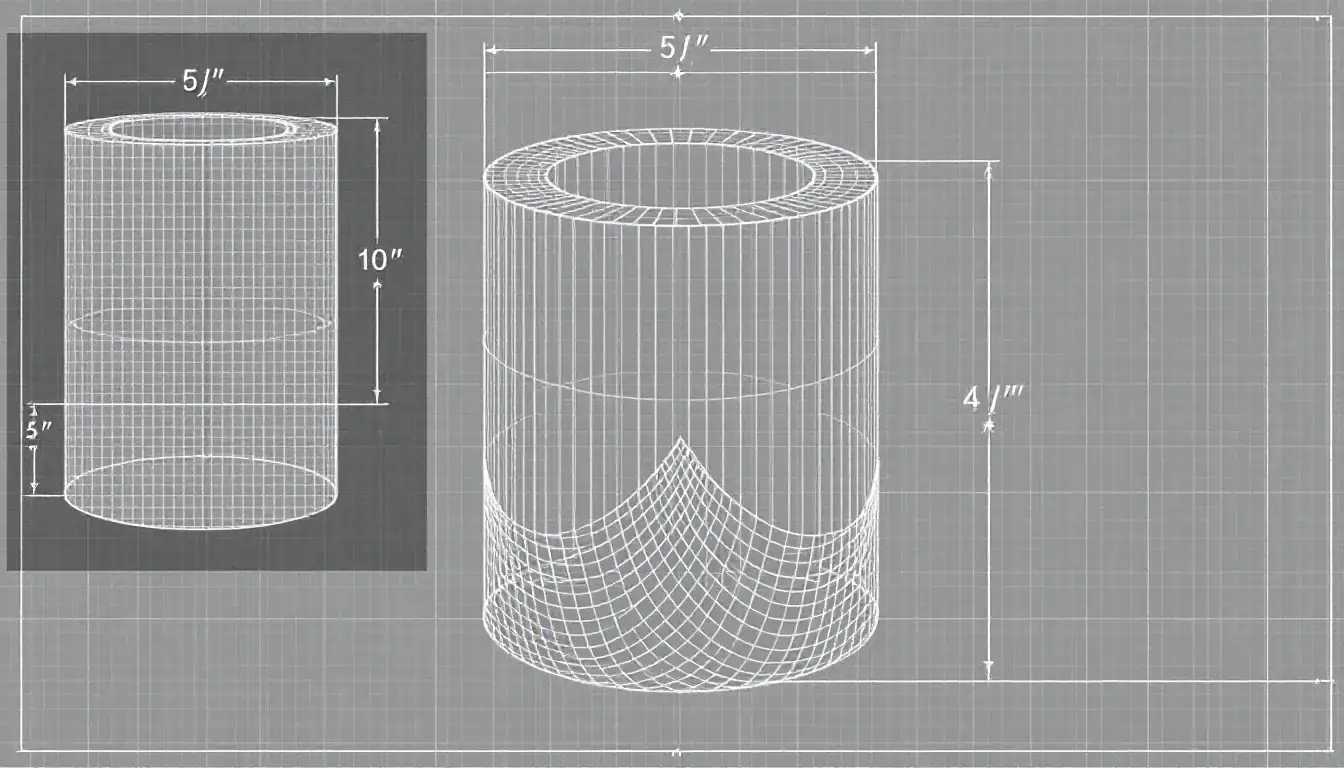 An illustration depicting two concentric cylinders representing the concept of cylindricity.