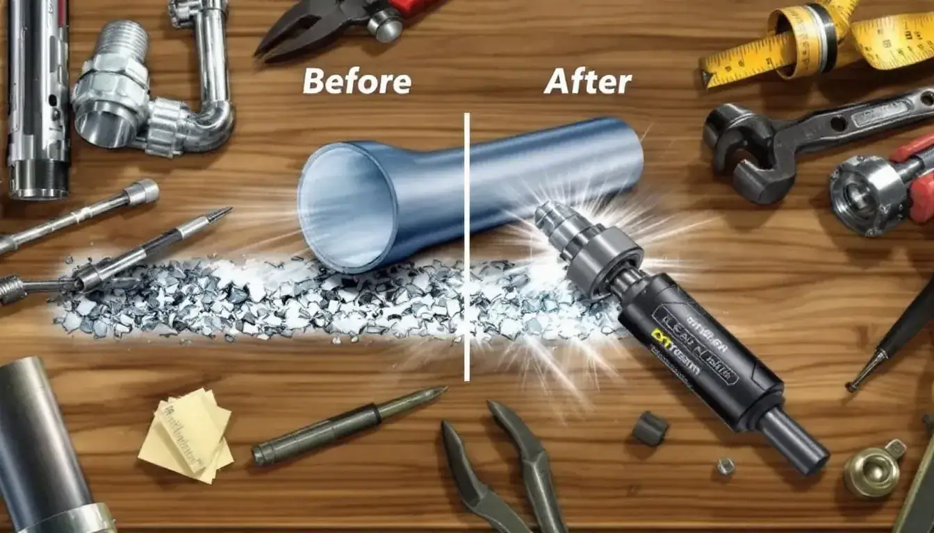 A visual representation of the benefits of Clean Ream Extreme® plastic pipe fitting reamers.
