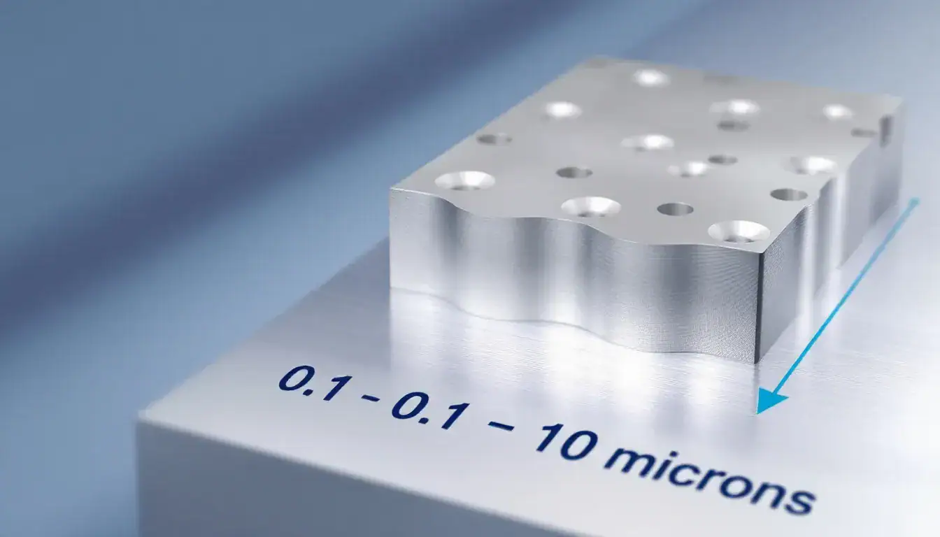 An illustration showing the concept of RMS surface finish with microscopic peaks on a surface.