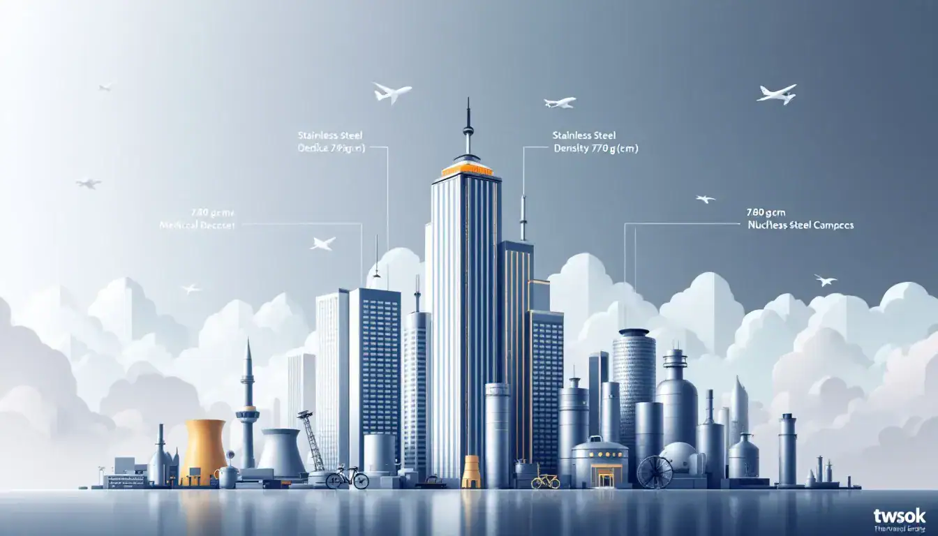 Illustration of the importance of density in various applications of stainless steel.