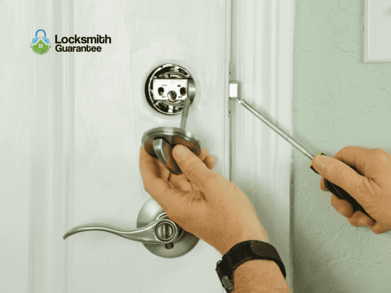 High-security deadbolt installation on residential exterior door