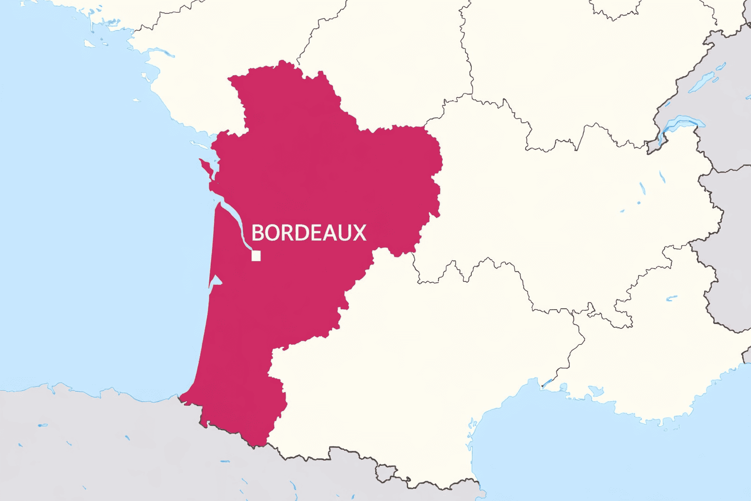 Carte région Bordeaux