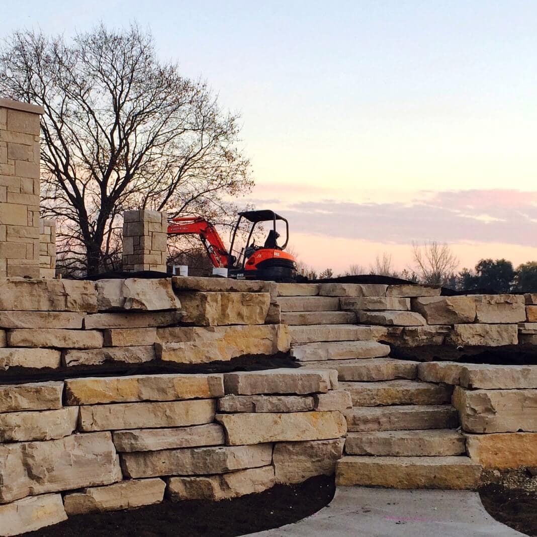 Mack Land LLC - Natural stone retaining wall