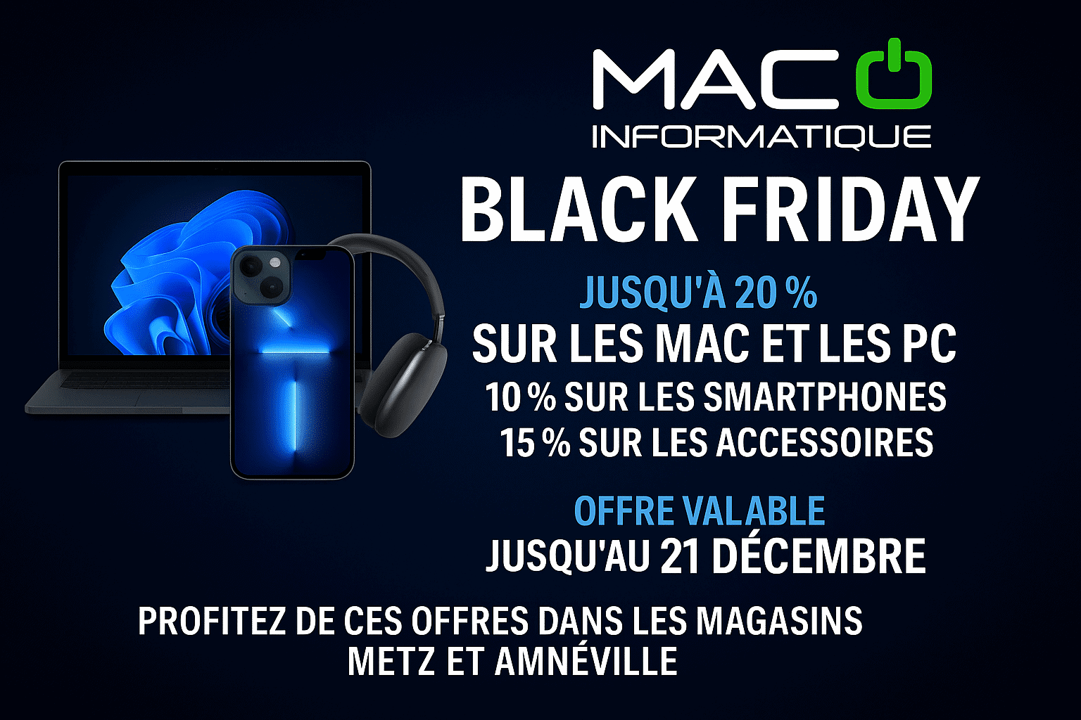 Black Friday Maco Informatique - Jusqu'à 20% sur les Mac et les PC, 10% sur les smartphones, 15% sur les accessoires