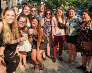 Group of guests enjoying the New Orleans True Crime Pub Crawl