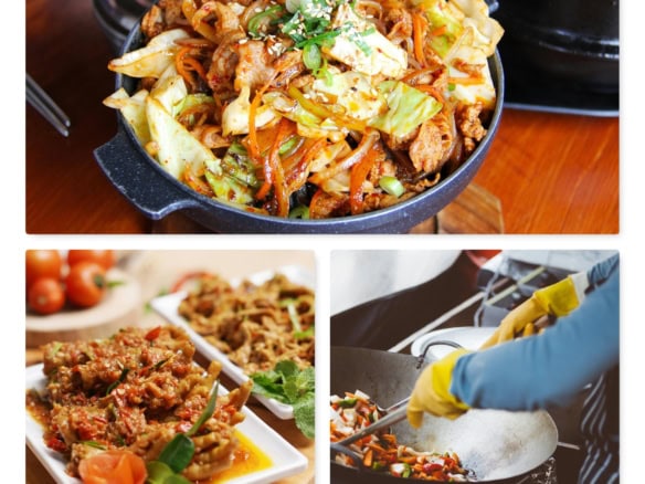 Dishes of food