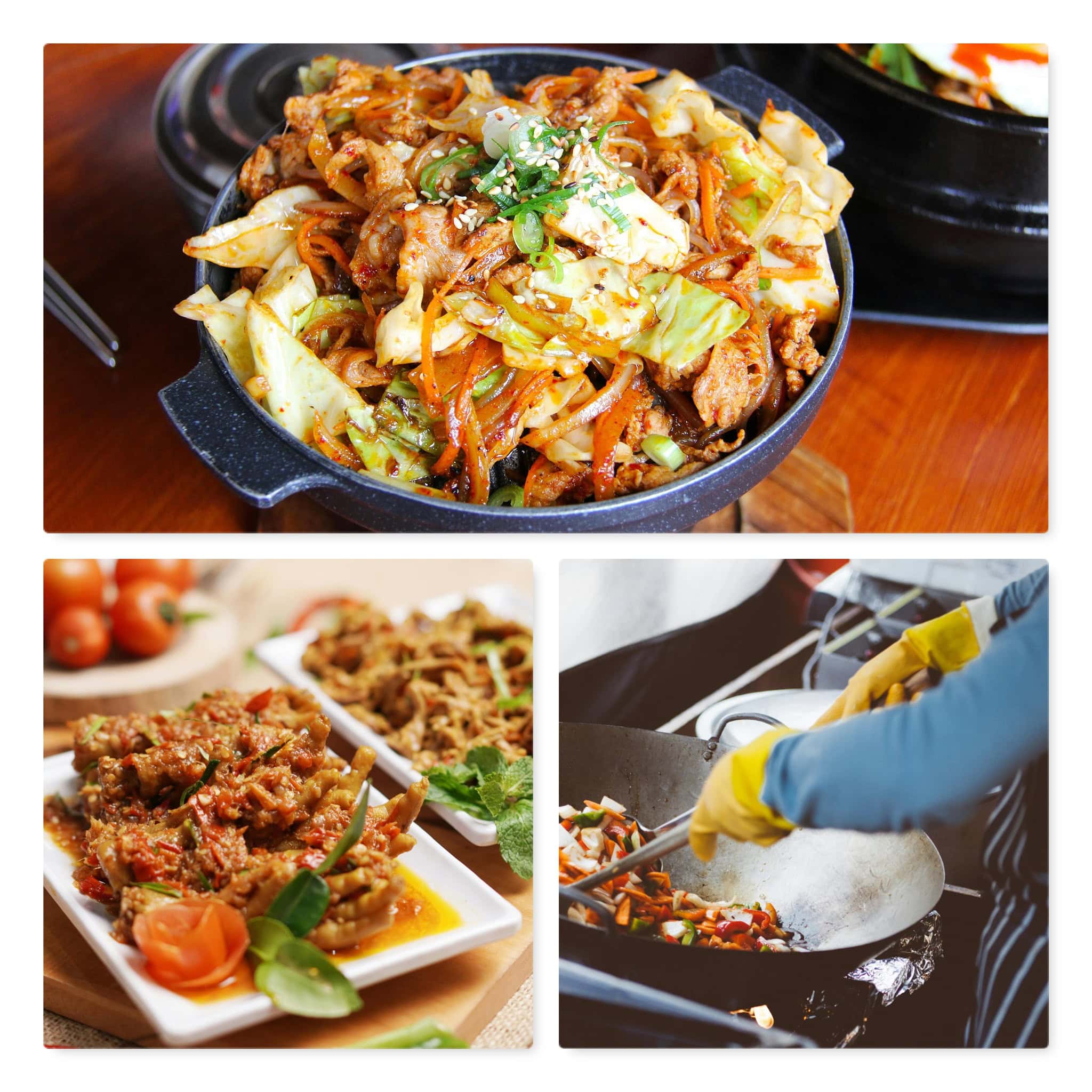 Dishes of food