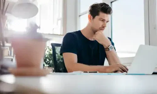 Man at laptop computer