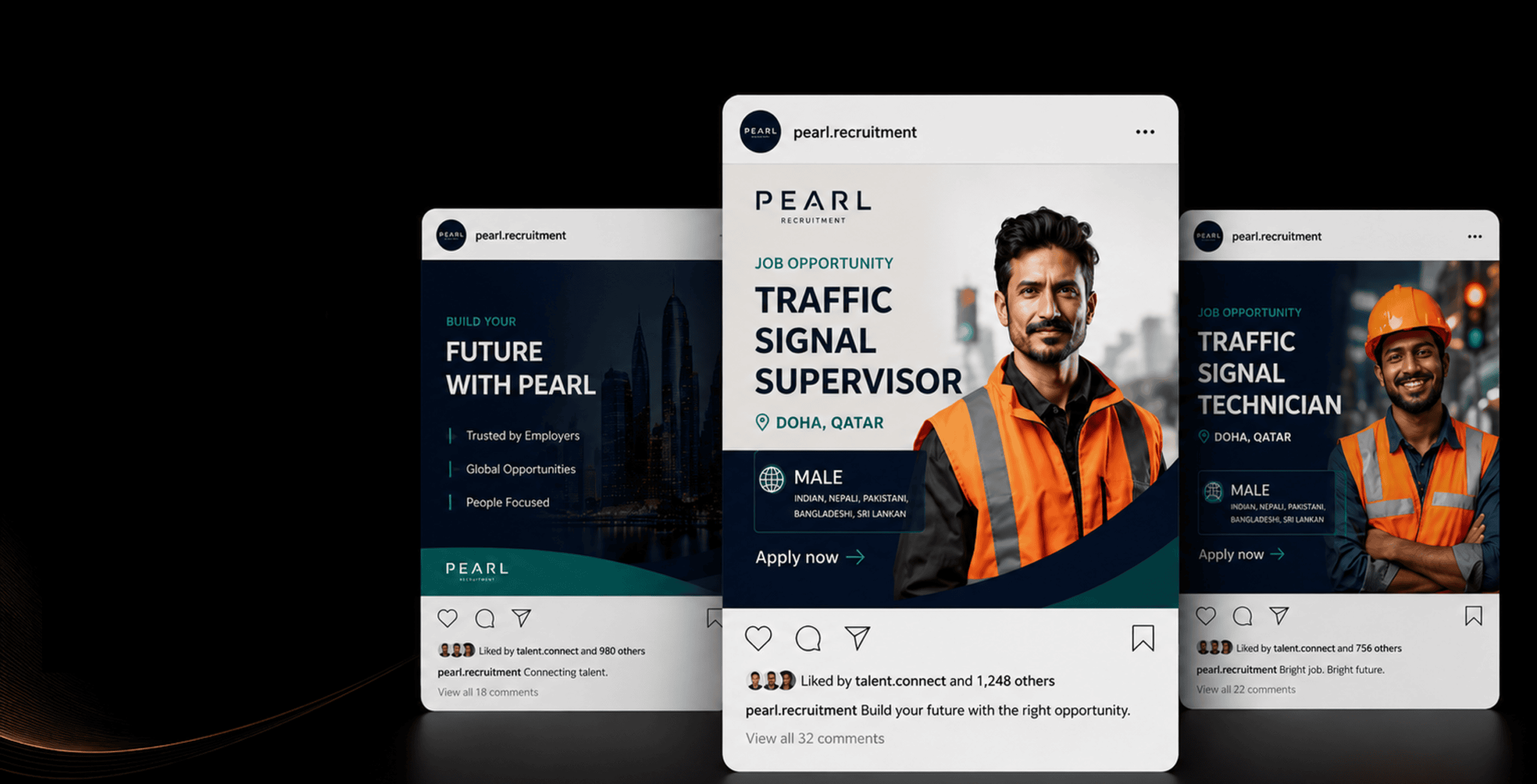 Pearl recruitment social marketing asset mockup