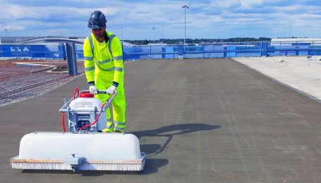 An applicator at the Luton Airport project UK - photo provided by Ross Groombridge