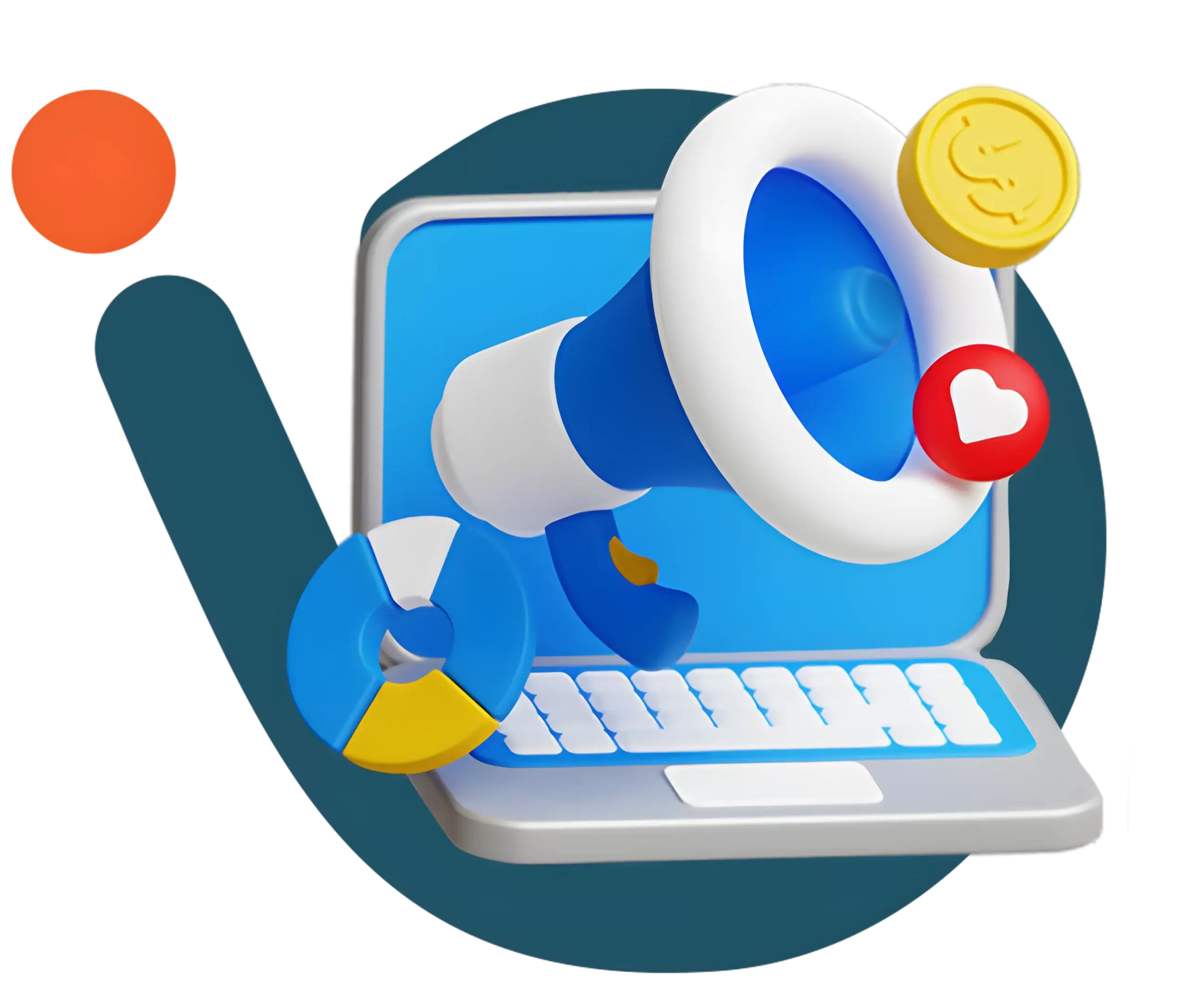 شعار مزايا للحلول البرمجية المتكاملة مع لابتوب وميكروفون، يرمز إلى الإبداع والتفاعل الرقمي.