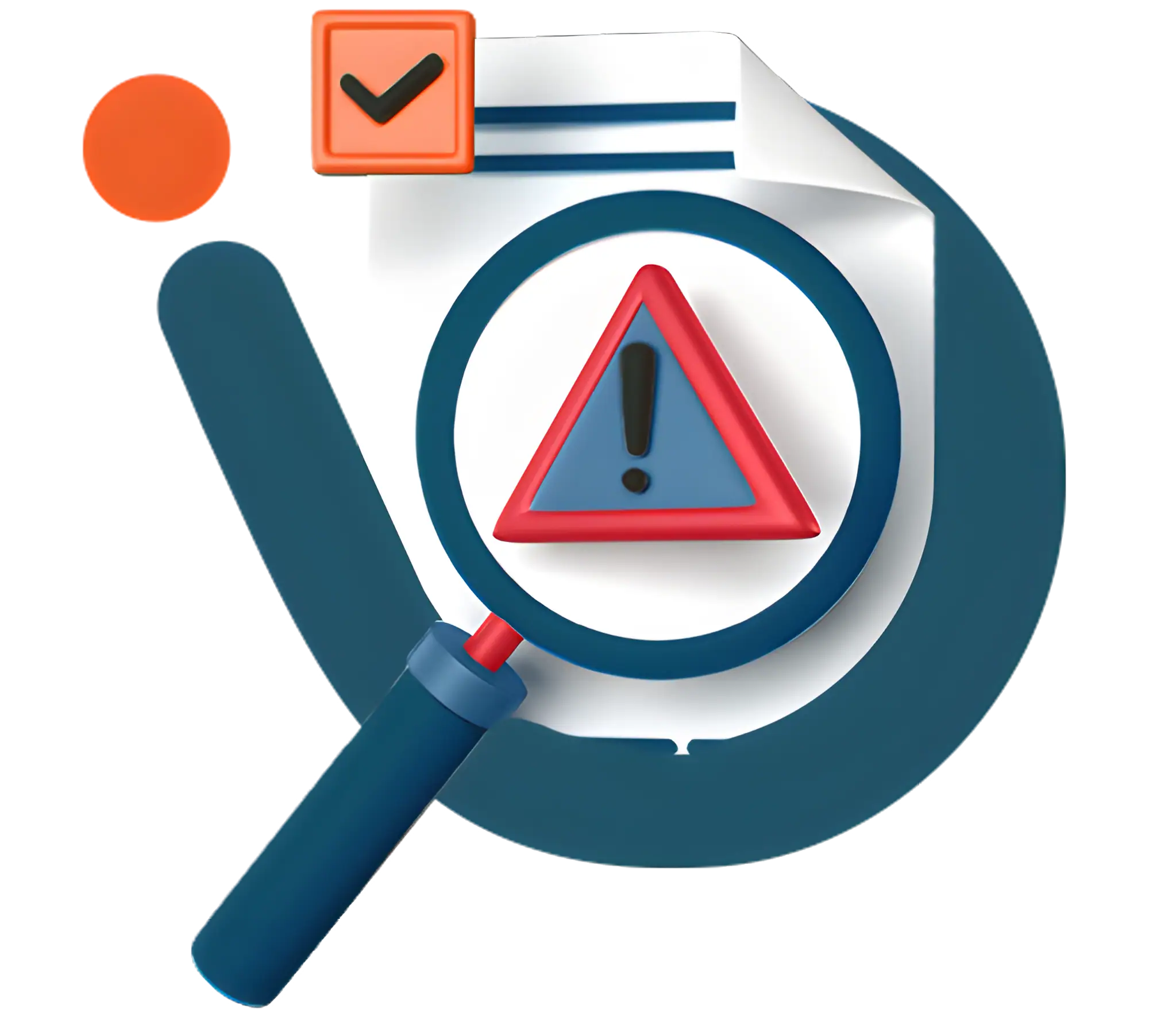 Icon representing Governance, Risk, and Compliance (GRC) services, illustrating risk analysis and compliance verification as part of digital transformation for organizations.